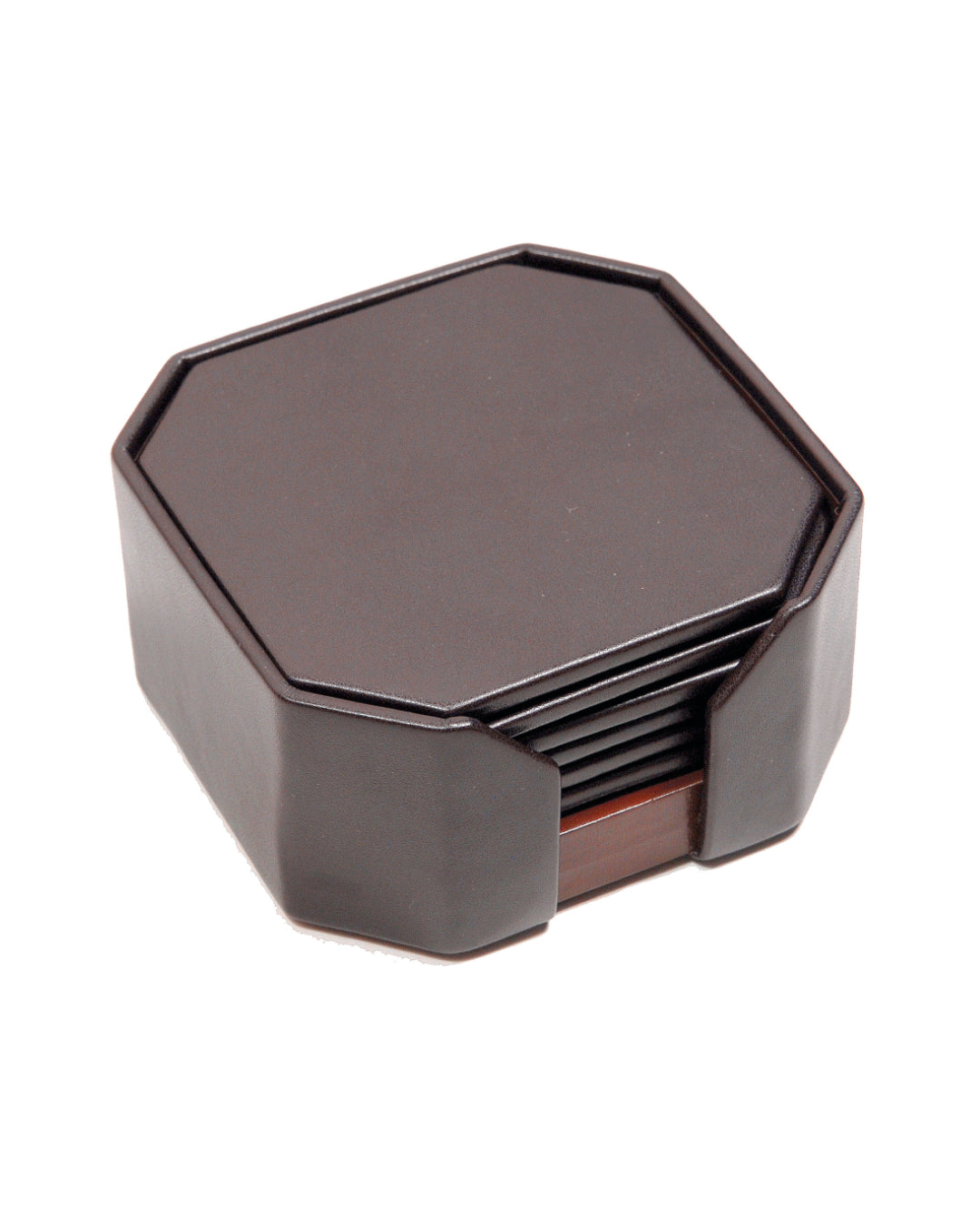 Custom Leather Coaster Set with Holder
