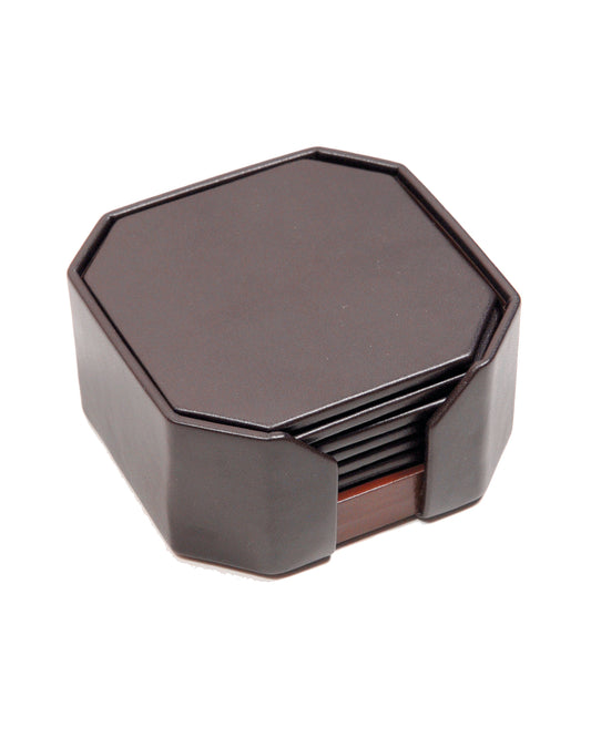 Custom Leather Coaster Set with Holder