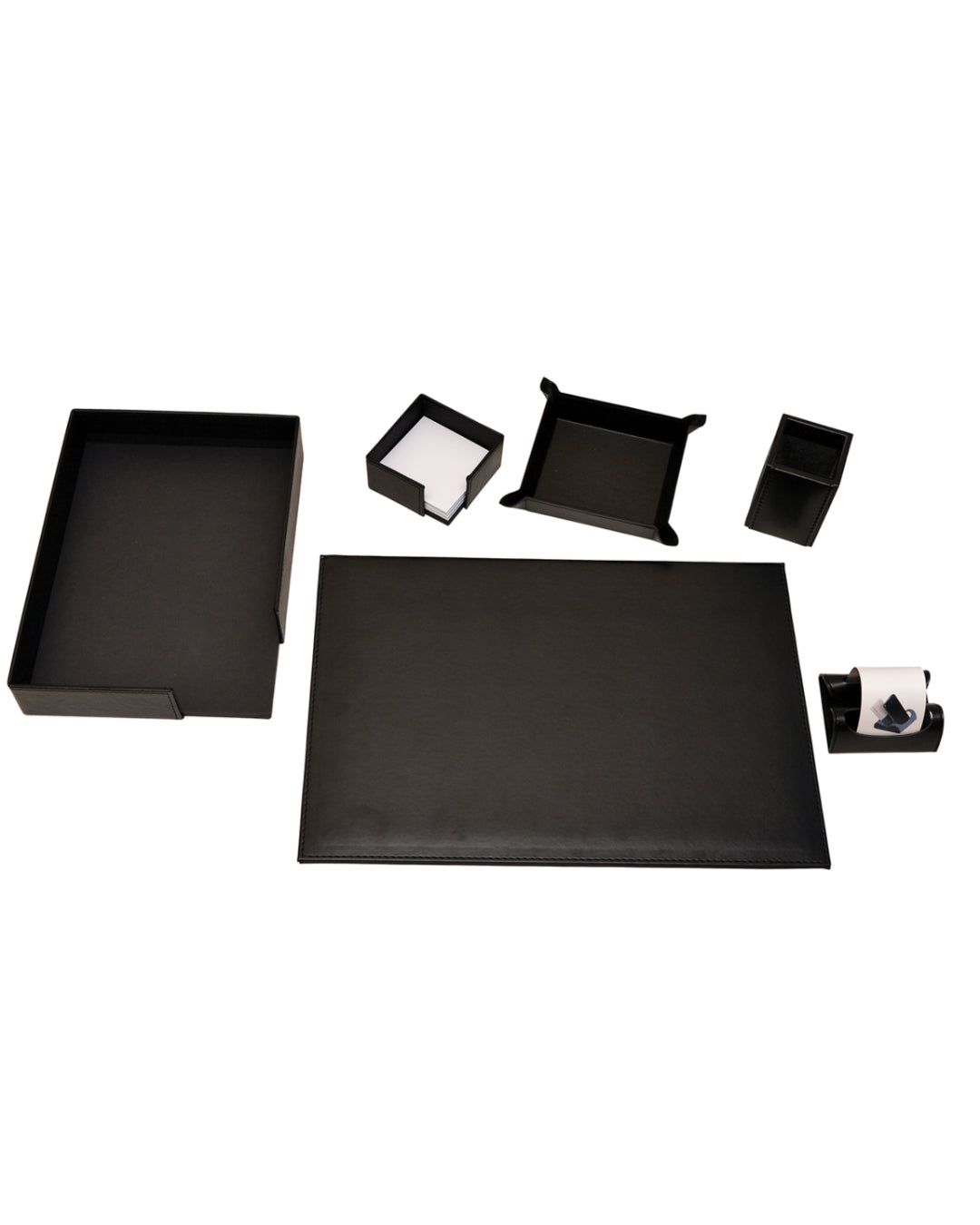 Executive Leather Desk Set with Accessories