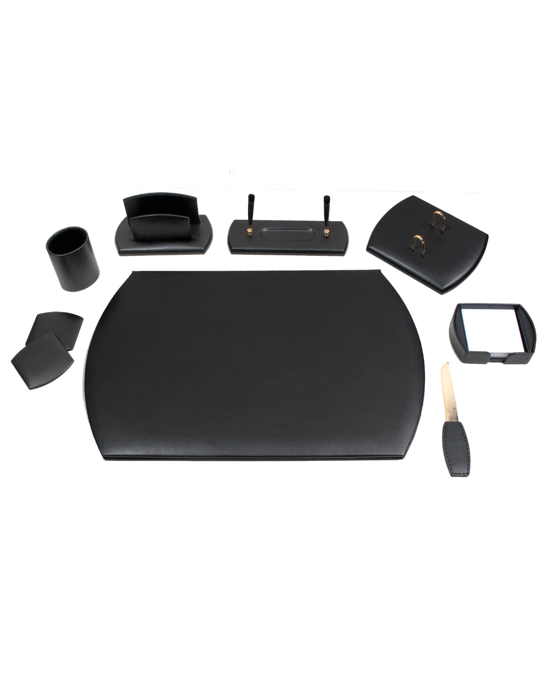 Executive Leather Desk Set with Accessories
