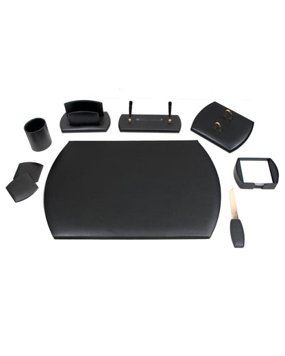 Executive Leather Desk Set with Accessories