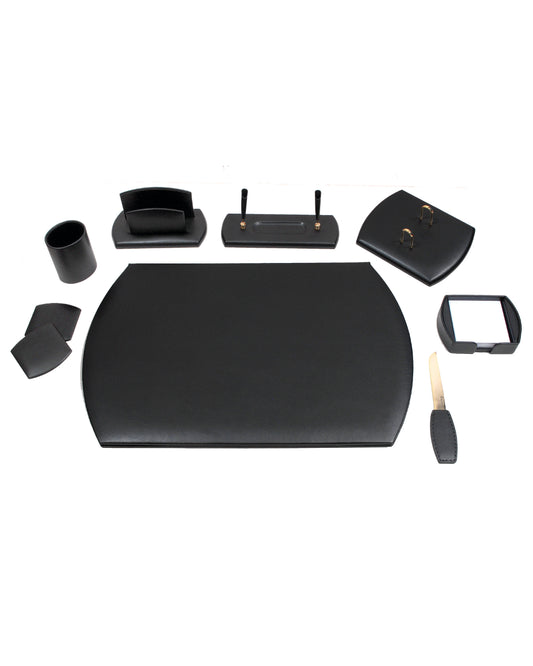 Executive Leather Desk Set with Accessories