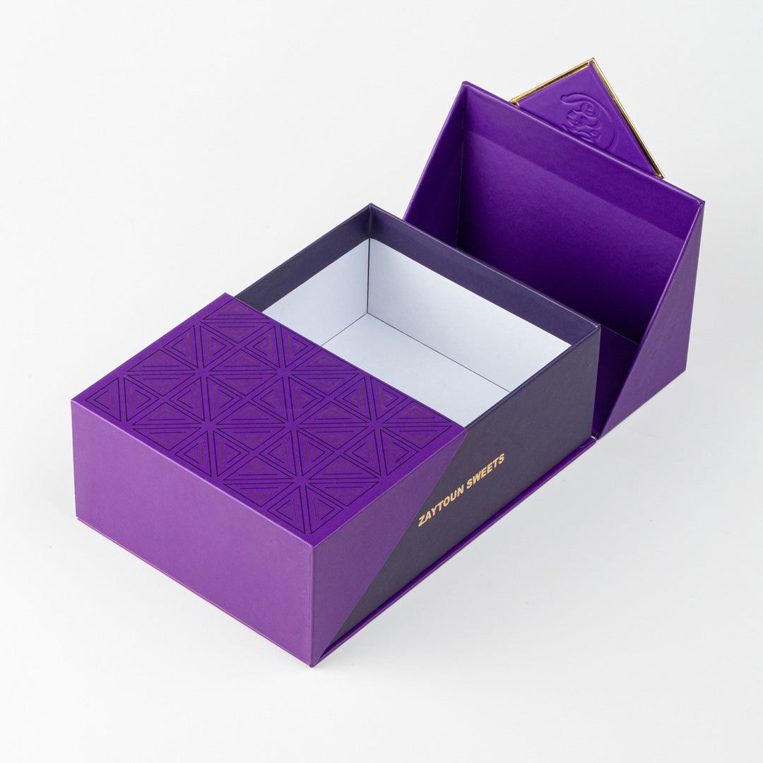 Premium Chocolate Box with Embossed Golden Logo