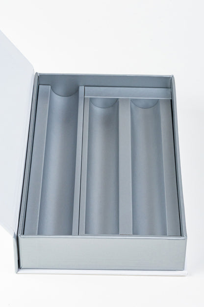 Silver Paper Cigar Box with Magnetic Closure