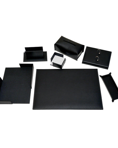 Executive Leather Desk Set with Accessories