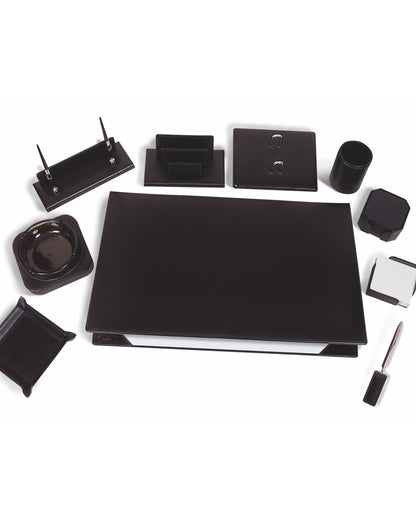Executive Leather Desk Set with Accessories